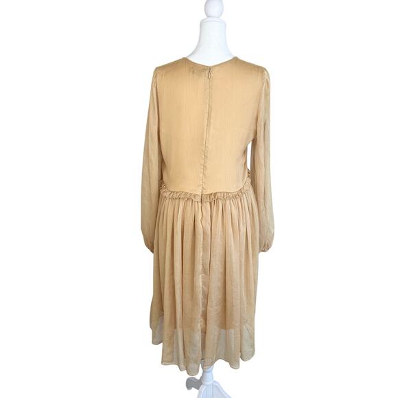 H&M Chiffon Ruffle Mini Dress Hi-Low Hem Medium - Picture 8 of 10